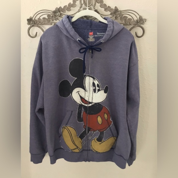 Disneyland Resort Tops - Mickey Mouse Full Zip Front Hoodie Sweatshirt